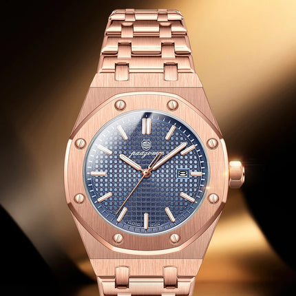 Customized Watch PAAZOMU Business Man Wristwatch Waterproof Luminous Date Men Watch Stainless Steel Quartz Watches For Men Reloj