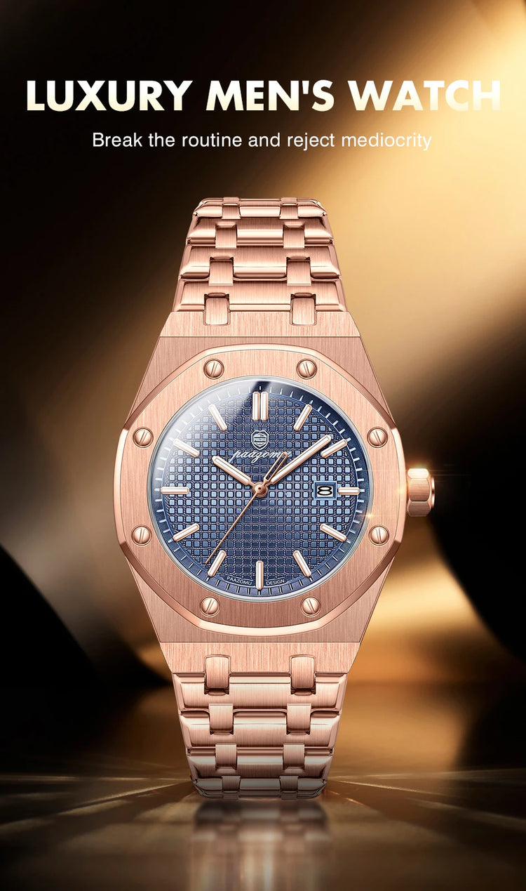 Customized Watch PAAZOMU Business Man Wristwatch Waterproof Luminous Date Men Watch Stainless Steel Quartz Watches For Men Reloj