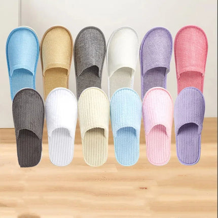 5 pairs/lot men women disposable hotel slippers guest cotton slides home travel SPA slipper hospitality cheap indoor slip-on