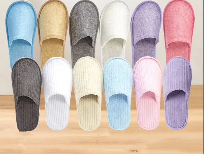 5 pairs/lot men women disposable hotel slippers guest cotton slides home travel SPA slipper hospitality cheap indoor slip-on