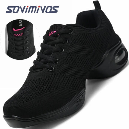 New Soft Outsole Breath Dance Shoes Women Sports Feature Dance Sneakers Jazz Hip Hop Shoes Woman Dancing Shoes Ladies Sneakers