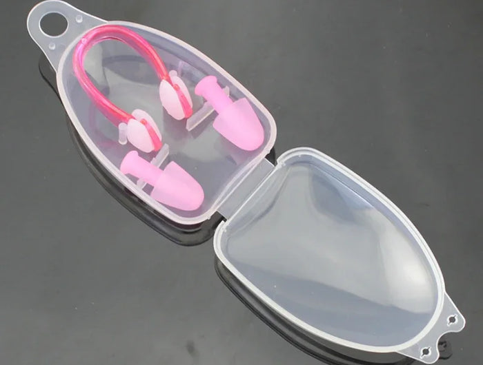 Set di tappi per le orecchie con clip per naso da nuoto, attrezzatura protettiva per allenamento professionale impermeabile per il nuoto, accessori per il nuoto