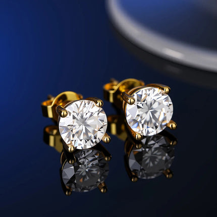 100% Real Sterling Silver S925 Moissanite Earrings Stud  With 2 Certificate D VVS1 Pass Diamond Test Pen For Women Men Jewelry PlatiNum