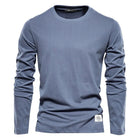 100% Cotton Long Sleeve T Shirt For Men Solid Spring Casual Mens T-shirts High Quality Male Tops Classic Clothes Men's T-shirts PlatiNum