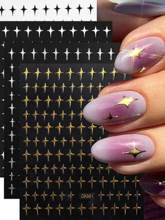 4pcs/set 3D Cute Cartoon Black Cat Nail Stickers Funny Cat Paw/Bowtie Self-Adhesive Nail Art Decals Manicure Accessories DIY 8*1