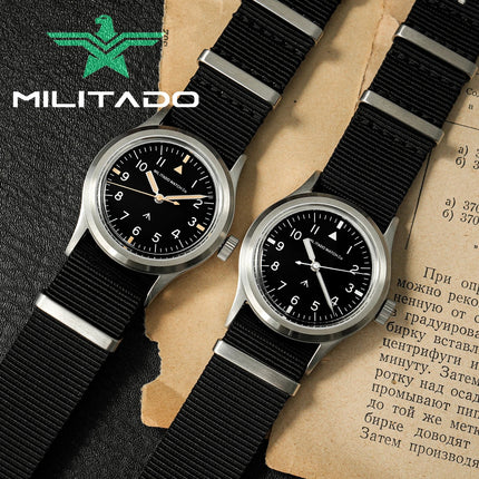Militado ML14 36mm Orologio VH31 Sweep Secondo Movimento al quarzo Orologio Cristallo di zaffiro Super luminoso BGW9 C3 100m Orologi impermeabili platinumshop