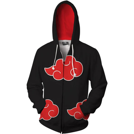 Anime Narutos Zipper Hoodie Cosplay Peripheral Digital Printing Hooded Cardigan Adults Children Daily Necessities