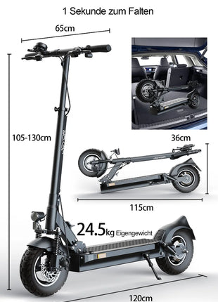 Monopattino Elettrico JOYOR Y8-S per Adulti, 500W 48V26Ah, 25km/h, Ruote da 10 Pollici, Pieghevole, Magazzino in Germania, Certificato CE ABE