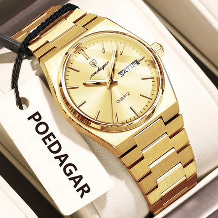 POEDAGAR Orologio da donna alla moda Orologio da polso da donna di lusso luminoso impermeabile in acciaio inossidabile Data settimana Orologi al quarzo da donna Reloj platinumshop