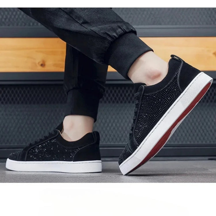 New Men's Casual Flats Fashionable With drill Designer Sports Shoes Breathable comfort Youth walking running outdoor footwears