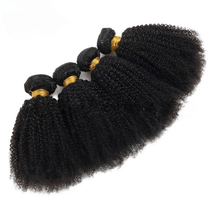 100g/PC Mongolian Afro Kinky Curly Human Hair Bundles 1/3PC Set Double Weft Hair Extensions Natural Color Full End Virgin Hair
