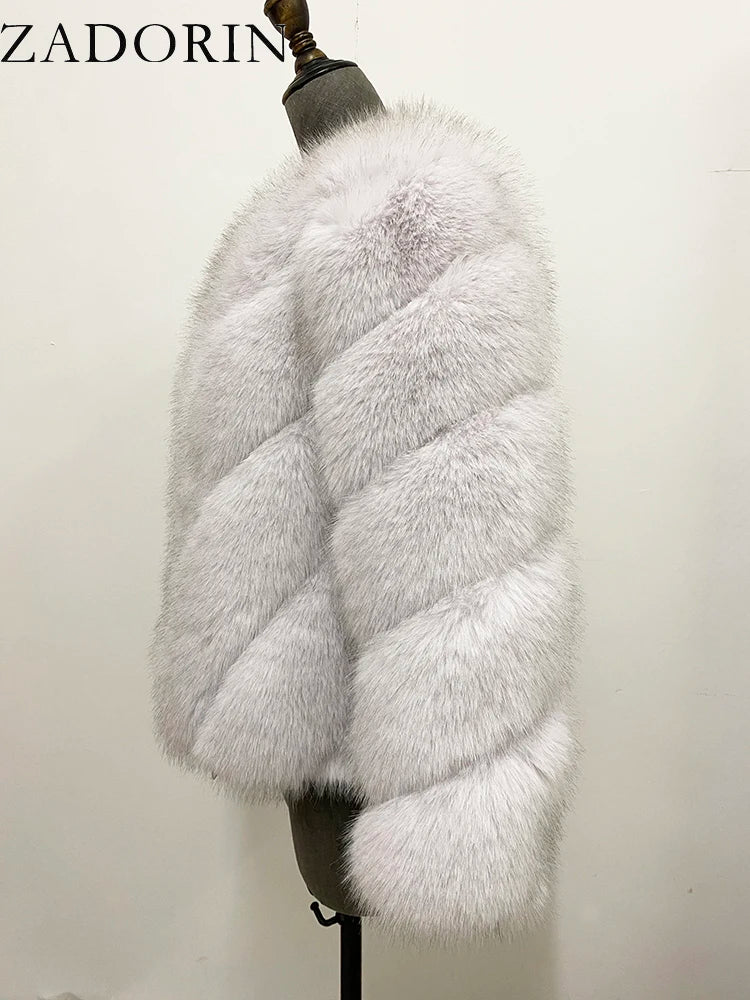 ZADORIN NEW Streetwear Furry Faux Fur Coat Woman Clothing Elegant Long Sleeve Winter Coats Woman Jackets Fourrure Abrigo Mujer