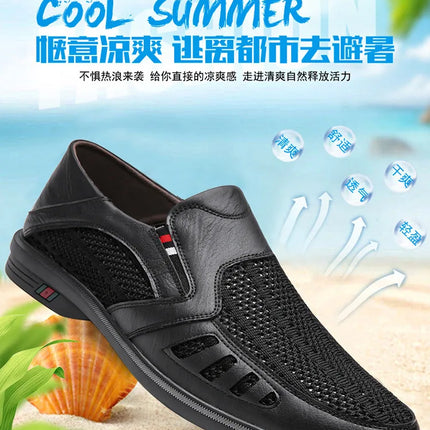 Scarpe basse formali estive maschili Scarpe casual traspiranti da uomo Scava fuori mocassini da uomo Mocassini fantastici Scarpe da esterno slip on fatte a mano