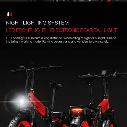 LANKELEISI X2000MAX E-Bicicletta per adulti 2000W 48V20AH City Ebicycle Pneumatico da 20 pollici Non pieghevole Strumento LCD Bicicletta elettrica