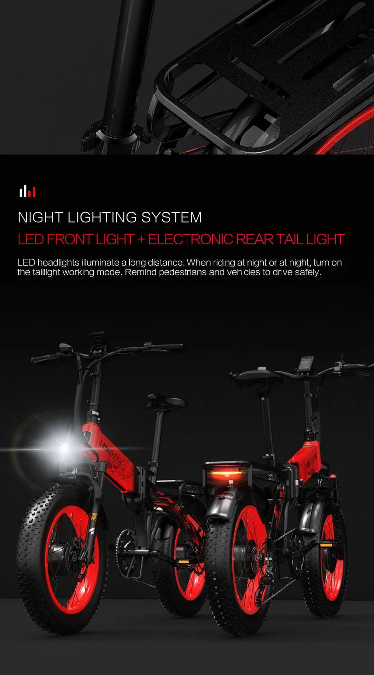 LANKELEISI X2000MAX E-Bicicletta per adulti 2000W 48V20AH City Ebicycle Pneumatico da 20 pollici Non pieghevole Strumento LCD Bicicletta elettrica