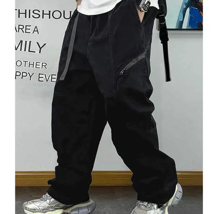 American Streetwear Multi-Pocket Cargo Pants Men High Quality Fashion Baggy Pants Plus Size Black Army Straight-Leg Trousers