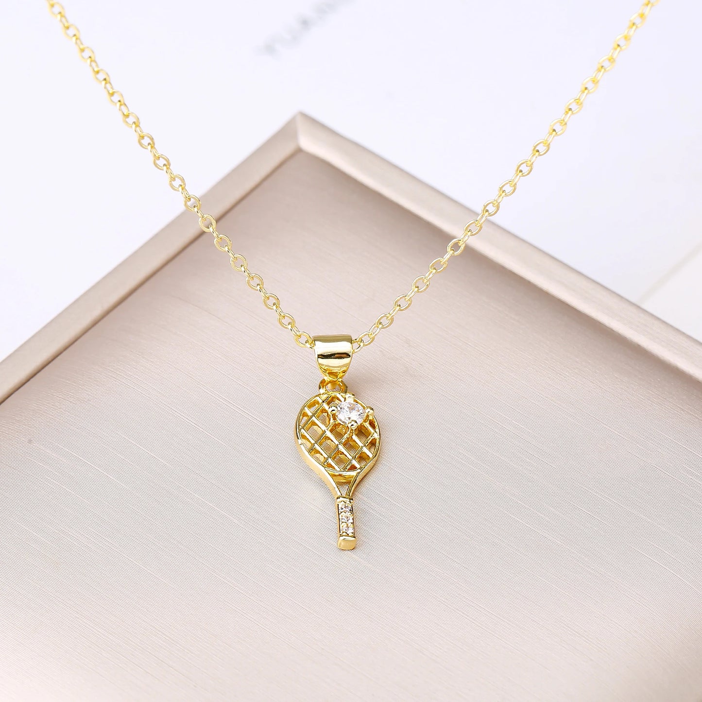 Moda baseball racchetta da tennis guantoni da boxe collana con ciondolo zircone per uomo donna sport festa gioielli regalo di compleanno