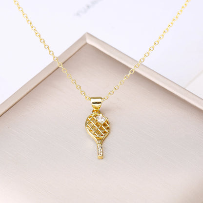 Moda baseball racchetta da tennis guantoni da boxe collana con ciondolo zircone per uomo donna sport festa gioielli regalo di compleanno