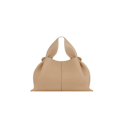 Borsa a Tracolla Cloud Dumpling da Donna, Borsa a Spalla Minimalista di Lusso in Vera Pelle Composita di Vacchetta, Piccola Dimensione