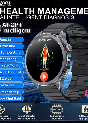 Nuovo Smartwatch 2026 per Analisi del Grasso Corporeo, ECG+PPG, Acido Urico, Pressione Sanguigna, Ossigeno nel Sangue, Orologio con Chiamate per Uomini e Donne platinumshop