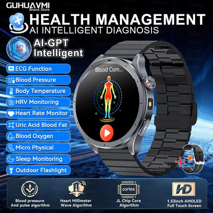 Nuovo Smartwatch 2026 per Analisi del Grasso Corporeo, ECG+PPG, Acido Urico, Pressione Sanguigna, Ossigeno nel Sangue, Orologio con Chiamate per Uomini e Donne platinumshop