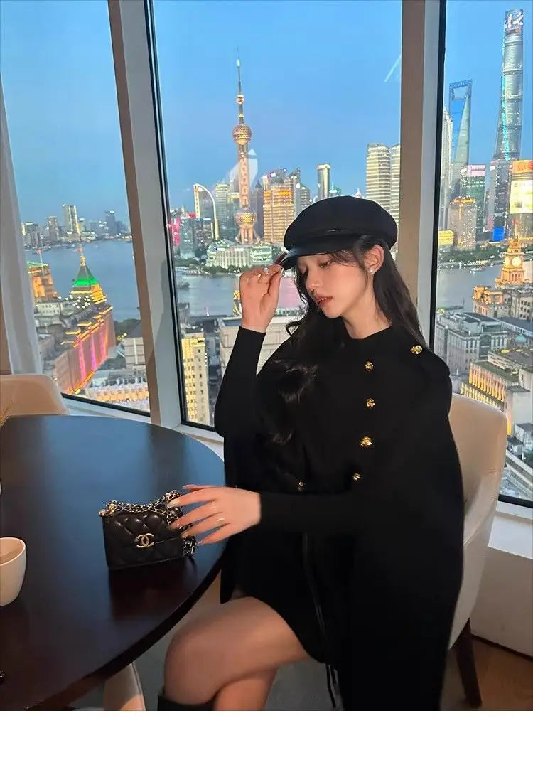 2026 New Style Women's Wool Coats Capes Autumn/Winter Princess Style Wool Cloak Woman