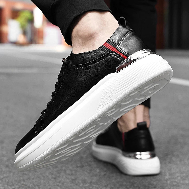 Genuine Leather Men's Height-Enhancing Shoes Men's White Sneakers Men's Elevator Height-Increasing Insoles 6/8 Cm Sports Shoes
