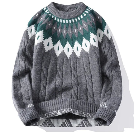 Legible Autumn and Winter Casual Sweaters Men Round Neck Collar Knitted Pullovers Male Loose Sweater Man