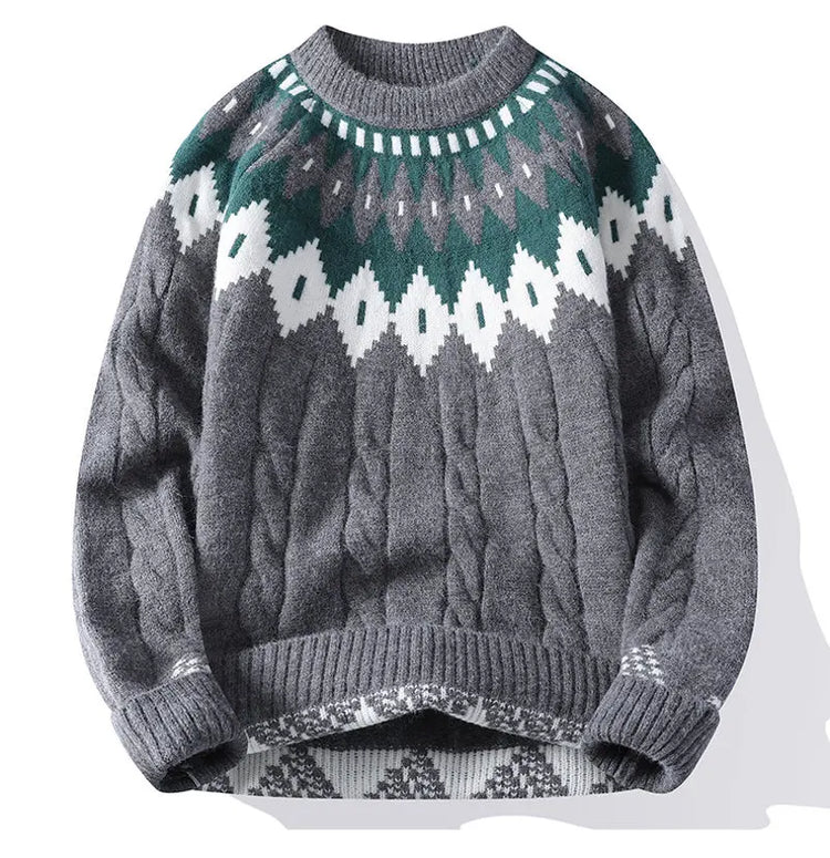 Legible Autumn and Winter Casual Sweaters Men Round Neck Collar Knitted Pullovers Male Loose Sweater Man