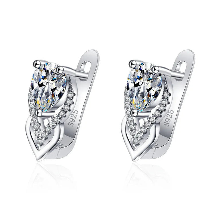 Orecchini in argento sterling 925 gioielli di alta qualità retrò modello semplice orecchini con zirconi bianchi viola vendita calda platinumshop