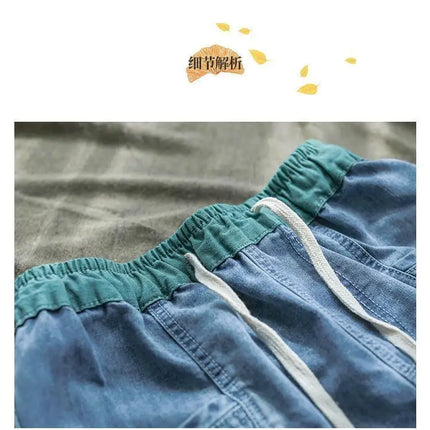 Jeans Strappati a Nove Punti da Donna, Nuovi Pantaloni Harem Casual Sottili con Vita Elastica, Lunghi alla Caviglia, in Denim, per l'Estate 2026