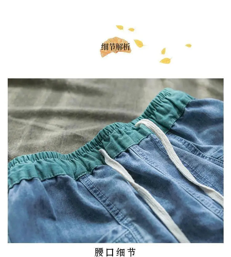 Jeans Strappati a Nove Punti da Donna, Nuovi Pantaloni Harem Casual Sottili con Vita Elastica, Lunghi alla Caviglia, in Denim, per l'Estate 2026