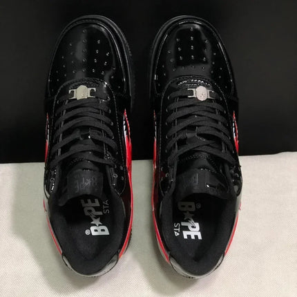 A BATHING APE Men All Black Shark BAPESTA Casual Plarfom Shoes Unisex Women Slip-Resistant Outdoor Soft Walking Sneakers