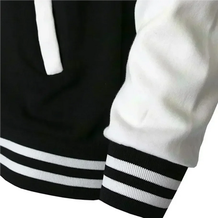 American Men's College-Style Baseball Jacket, Autumn/Winter Outdoor Sports Jogging Coat, Korean Fashion Casual Couple Jacket