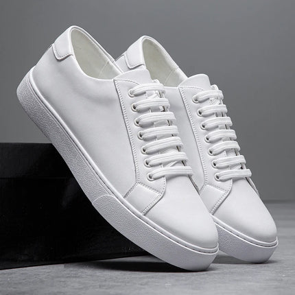 New Men Casual Sports Vulcanized Shoes Comfortable Fashionable Flat Heeled Leather Shoes Outdoor Driving Travel Brand Shoes Men