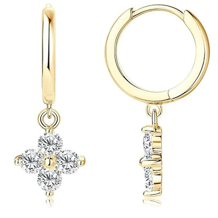 925 Silver Plated Four-leaf Flower Zircon Chain Necklace for Women Luxury Collar Charm Clover Necklaces 2025 Trend Jewelry PlatiNum