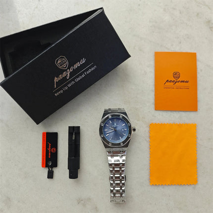 Customized Watch PAAZOMU Business Man Wristwatch Waterproof Luminous Date Men Watch Stainless Steel Quartz Watches For Men Reloj