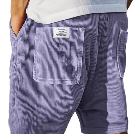 Nuovi pantaloncini estivi da uomo in velluto a coste, stile americano, multitasche, con logo ricamato, retrò, a gamba dritta, per uomo platinumshop