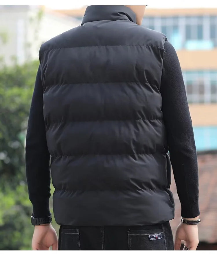 2026 Men's Lightweight Down Jacket - Windproof Sleeveless Winter Casual Coat - Thick and Warm Waist Cover - Street Style