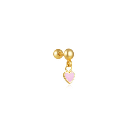 CANNER 1PC 925 Sterling Silver Crown Horse Eye Zircon Heart Flat Head Cartilage Piercing Stud Earring For Women Claasic Earring PlatiNum