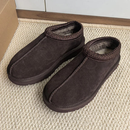 Tasman Winter Warm Wool Women's Tazz Classic Ultra Mini Slippers Thin Sole Genuine Leather And Fur Snow Boots