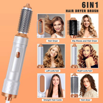 5 in 1 Hair Dryer Brush Detachable Blow Dryer Comb Ionic Hot Air Brush Hair Styling Tool Electric Thermal Brush Air Curler Wand
