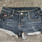 Y2K Women's Embroidered Wrap-Style Denim Shorts Summer Korean Style Sexy Low-Rise Women's Denim Shorts Stretch-Fit Hot Pants PlatiNum