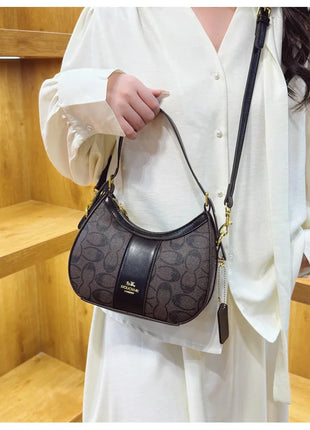 Borsa di lusso da donna 2026 Nuova borsa a tracolla diagonale a spalla singola stampata retrò in PU di alta qualità