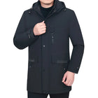 Men's Detachable Liner & Hat Puffer Coats Business Casual Hooded White Duck Down Jackets 2026 Winter Outwear Windproof Top Parka