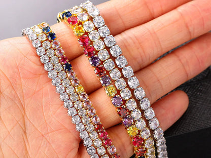 Collana a catena da tennis ghiacciata Hip Hop per uomo donna lusso zircone cubico cristallo corto collo rock accessori gioielli OHN016