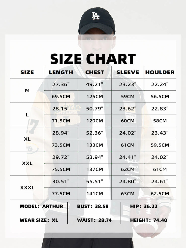 Men's Casual Varsity Jacket Motorcycle Bomber Coat Vintage Letterman Baseball Streetwear Outerwear with Faux Leather Sleeves