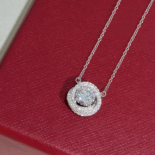 Huitan squisita collana da sposa da sposa con collana con ciondolo design nodo dichiarazione zircone cubico AA gioielli da donna color argento