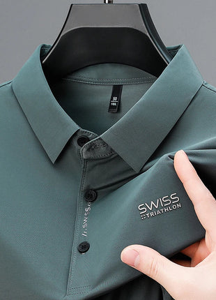 BROWON 2025 Été 2025 Tendances Polo T-shirt homme Manches courtes Anti-rides Col rabattu Mince Cool Business Tee Shirt Homme