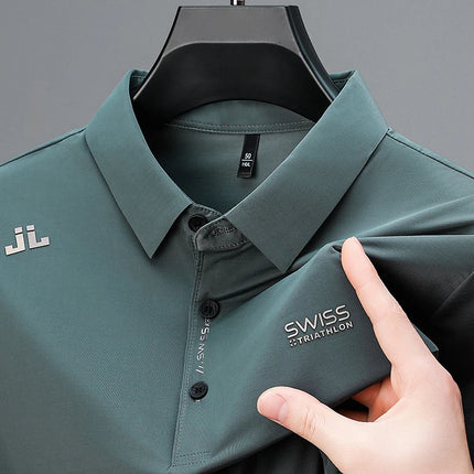 BROWON 2025 Summer 2025 Trends Polo Shirt Men's Short Sleeve Wrinkle-Resistant Turn-Down Collar Slim Cool Business Tee Shirt Homme